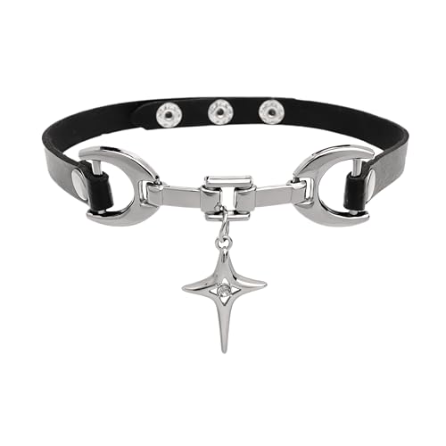 Gothic Gift Black Choker Necklace for Women, Goth Adjustable Y2K Collar Necklaces Halloween Vampire Accessories Fashion Jewelry - color: Star