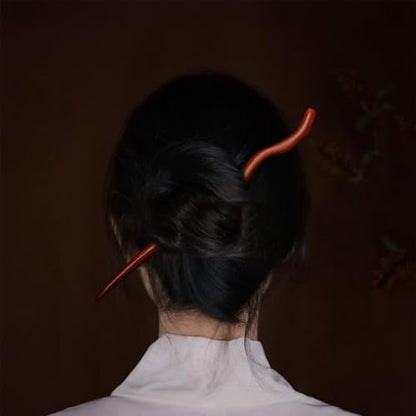 Hair Sticks for Buns 9.0" Ebony Hair Chopsticks for Women Long Hair Simply Wooden Hair Pin sticks (3-Rosewood 9”) - color: 3-Rosewood 9”