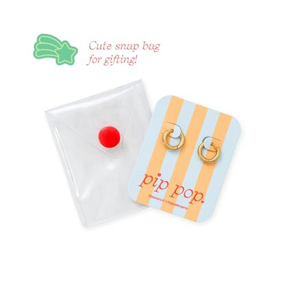 Pip Pop Gold Endless Hoops - Hypoallergenic, Waterproof, 18K Gold PVD - color: 8mm Endless Hoop