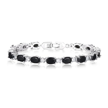 Crysdue Wedding Bridal Bracelets for Brides, Cubic Zirconia Tennis Birthstone Jewelry Gift for Women Prom - style: A_Black, 6.8-8.2"