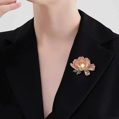 SYWDUDUCLT Fashion Elegant Brooches for Women Brooch, Suitable For Party And Daily Wear On Many Occasions - style: Peony-Pink