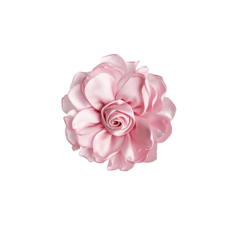 Elegant Large Cloth Flower Brooches Big Camellia Flower Pin for Women Dainty Cloth Fabric Rose Brooches Dress Skirt Scarf Hat Pins Clothing Decoration Accessories - color: Pink A
