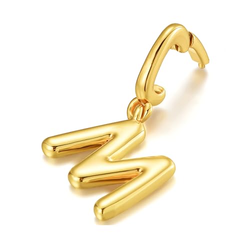OVRUNS Initial Charm for Women Letter Bracelet Necklace Charms With Clasp | Alloy,nickel,safe for sensitive skin,Pendant with install clasp,fits bracelets with necklaces,great for gift - color: Gold, style: Letter M II