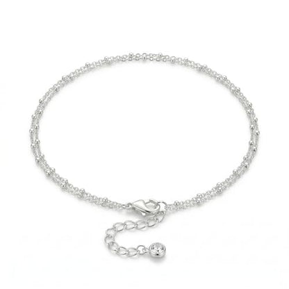 Dainty Anklets for Women, 14K Gold Plated & Sterling Silver Plated Ankle Bracelets, Adjustable, Waterproof & Hypoallergenic Summer Beach Foot Jewelry in Assorted Styles - style: silver chain