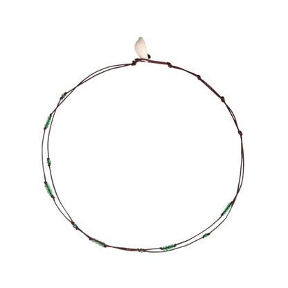 Dainty Boho Beaded Choker Necklace Beach Layered Colorful Bead Necklace Jewelry Gifts for Women - color: Green