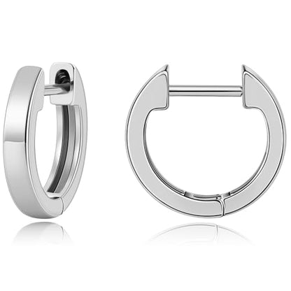 Gacimy Gold Huggie Earrings for Women, 14K Real Gold Plated, Small Hoop Earrings Cartilage Ear Cuff - color: White Gold, size: 13MM