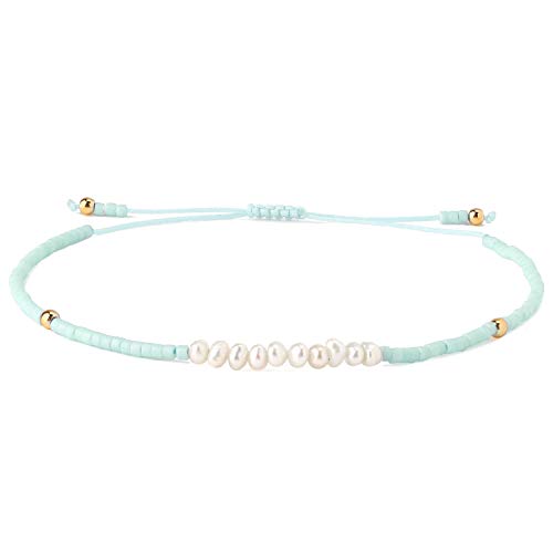 KELITCH Womens Pearl Bracelets Friendship Bracelet Handmade Miyuki Beads Charm Bracelet Holiday Gift - color: B7