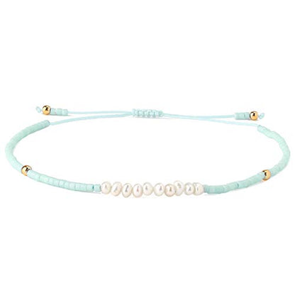 KELITCH Womens Pearl Bracelets Friendship Bracelet Handmade Miyuki Beads Charm Bracelet Holiday Gift - color: B7