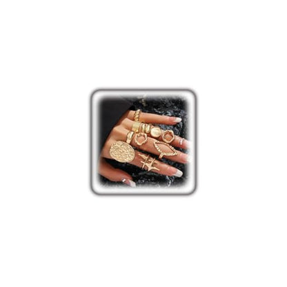 FUTIMELY 14K Gold Stackable Knuckle Rings Set for Women,Aesthetic Silver Trendy Dainty Open Midi Rings Set,Midi Finger Rings Pack Jewelry Gifts - color: Gold4