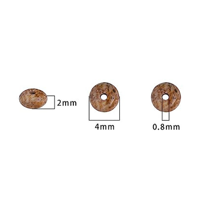 BEADIA Natural Brown Picture Jasper Spacer Beads Caps Rondelle Disk Loose Beads for Beading Jewelry Making 4mmx2mm 38cm - color: Brown Picture Jasper, size: Rondelle Disk 4mm x 2mm