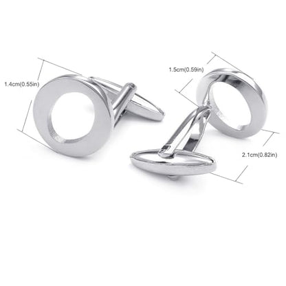 HONEY BEAR Initial Letter Cufflinks for Men Wedding Business | Personalized, Tarnish-Resistant, Steel-Plated Copper Base, Gift Box, for Groomsmen, Father, Husband, Anniversary - style: O Silver