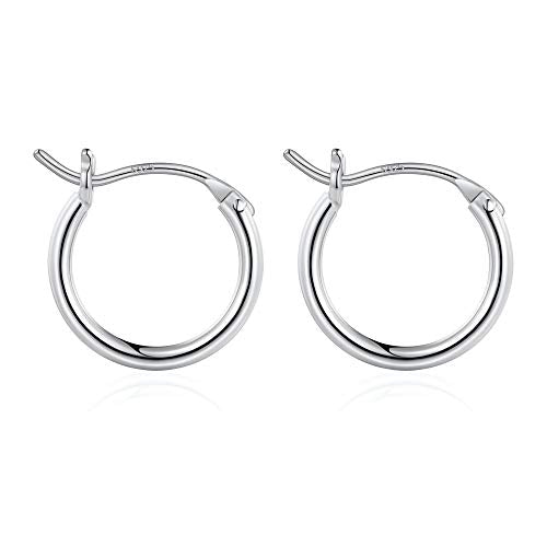 M MOOHAM Hoop Earrings for Women, Hypoallergenic 14K Gold Plated Earrings | Gold Plated Hoop Earrings Set for Sensitive Ears, Earring Stack for Women Trendy, Jewelry Gifts Lightweight 13-60mm - color: 2pcs-13mm-silver-plated