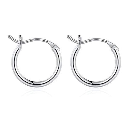 M MOOHAM Hoop Earrings for Women, Hypoallergenic 14K Gold Plated Earrings | Gold Plated Hoop Earrings Set for Sensitive Ears, Earring Stack for Women Trendy, Jewelry Gifts Lightweight 13-60mm - color: 2pcs-13mm-silver-plated