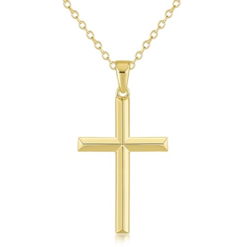 Cross Necklace for Women Gold Cross Necklaces for Women | Cross Chain 14K Gold Cross Necklace for Women Beauty Gold Faith Pendant Necklaces for Women Cross Necklaces 20/25mm - size: 37MM