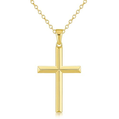 Cross Necklace for Women Gold Cross Necklaces for Women | Cross Chain 14K Gold Cross Necklace for Women Beauty Gold Faith Pendant Necklaces for Women Cross Necklaces 20/25mm - size: 37MM