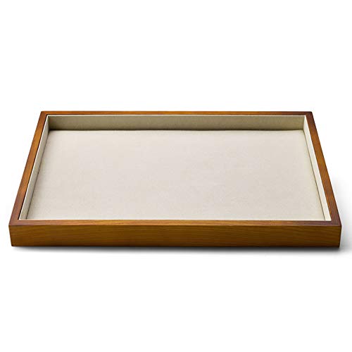 Oirlv Solid Wood Jewelry Tray,Jewelry Drawer Organizer,Watch Tray(Cream) | Stackable Design,For Necklaces Bracelets and Watches Organizing and Presentinge Legantly on Dressers&in Dresser&Vendors - color: Creamy-white flat tray