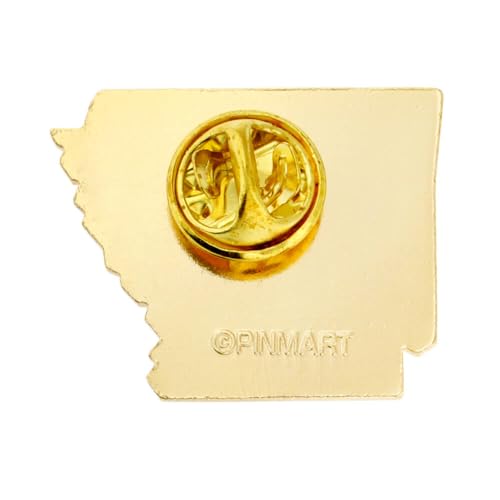 PinMart State Shape Flag Lapel Pin - color: Arkansas Gold Plated, size: 100 Pack