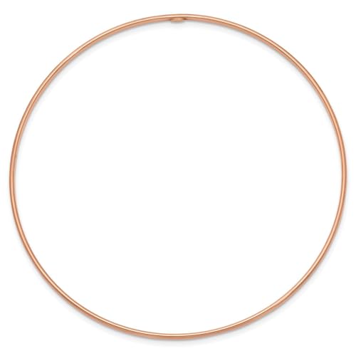 14k Gold 1.5mm High Polished Slip-on Bangle Bracelet, 8 Inches - color: Rose