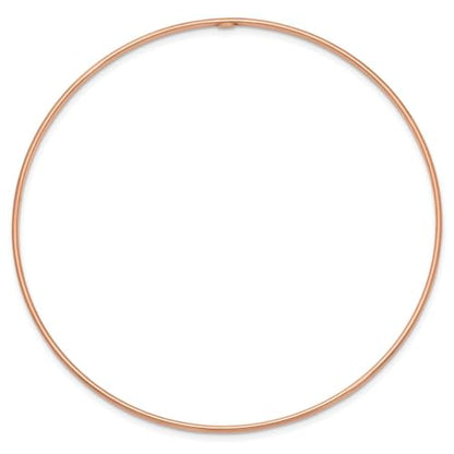 14k Gold 1.5mm High Polished Slip-on Bangle Bracelet, 8 Inches - color: Rose
