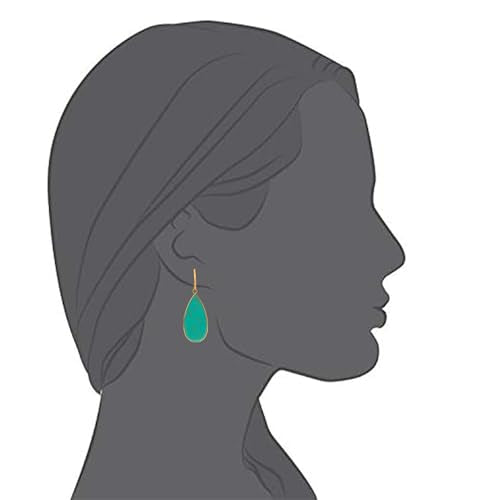 Aloha Earrings Non Pierced Gold Tone Clip On Natural Stone Teardrop Dangling Earrings - style: Turquoise