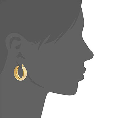 Lead-free Hypoallergenic Wide Large Rounded Hoop Earrings with Click-Top - color: Gold