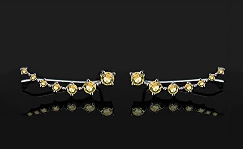 CZ Stud Earrings 925 Sterling Silver 18K Gold Plated Round Cubic Zirconia Hypoallergenic Set - color: Yellow