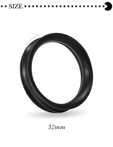 10G-50mm Thin Black Silicone Ear Gauges Tunnels Rubber Ear Plugs Gauges Double Flared Flexible Tunnel Earrings for Women Men - color: 32mm = 1 1/4 inch = 1.26 inch