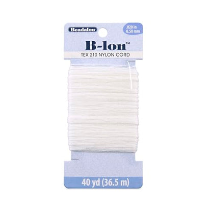 Beadalon B-LON Cord, TEX 210, 0.50 mm, White, 40 yd - size: 40 yd, style: White
