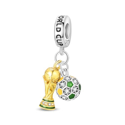 Pandach 925 Sterling Silver Charms for Bracelets and Necklaces Travel Round The World Beads Charms Relaxation Dangle Pendant,Jewelry Beads Gifts for Women - style: World Cup Charm