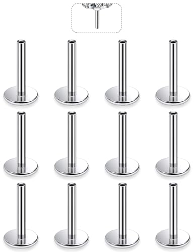 F136 Titanium 20/18/16G Threaded/Threadless Flat Earring Back Converter Kit Nose Lip Rings Medusa Labret Flatback Posts Cartilage Helix Conch Tragus Stud Piercing Jewelry Bar for Women Men - color: Threadless, size: 16g, 5/16in