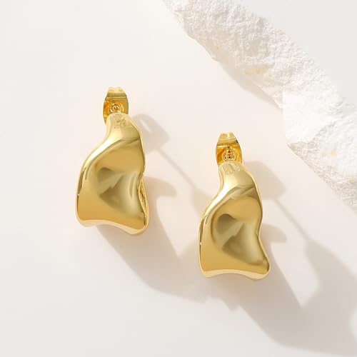 SHERLOVE Chunky Knot Gold Earrings Women Statement Drop Dangle Earrings | 14K Gold Plated Hypoallergenic Lightweight,Trendy Dainty Elegant Cute,Women Gold Jewelry Fashion Accessories Gifts - color: Stud Gold A