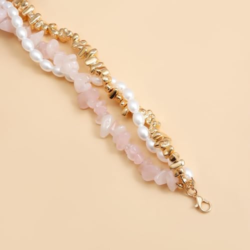Layered Gold Necklace for Women Boho Turquoise Beaded Chain Set with Long Coin Pendant Trendy Y Necklace for Everyday Jewelry Gifts boho fashion fall fashion jewelry womens fashion - color: B-Heart shaped multi-layered necklace