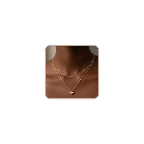 Gold Layered Necklaces for Women, 14K Gold Plated Paperclip Snake Chain Necklace Set, Dainty Coin Cross Tear Pendant Layering Choker Necklaces, Simple Trendy Stackable Jewelry Gifts - color: 2PCS / Clover Necklace & Chain