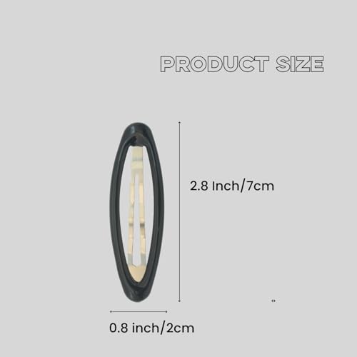 16 Pieces Hair Clips for Thick Hair 2.8 Inch Oval Shape Black XL Hair Clips for Women Metal Snap Non-Slip Hair Grips Hair Accessories - color: Black