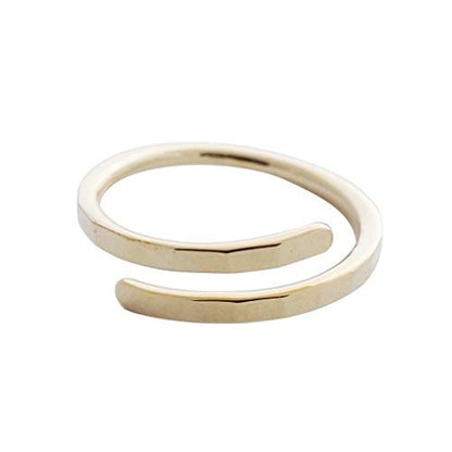 HONEYCAT Hammered Marigold Wrap Around Ring in Gold, Rose Gold, or Silver | Minimalist, Delicate Jewelry - color: Gold