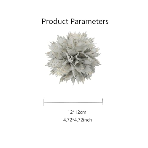 12cm Holiday Handmade Fabric Flower Brooch Pin for Women Girls Fashion Gold Thread Stripes Peony Brooches Lapel Hair Pins Dainty Anniversary Wedding Festival Dress Accessories Gift - color: Reseda