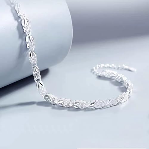 925 Sterling Silver Plated Heart Charm Bracelet for Women - Dainty Chain Love Gift Idea - style: Style12
