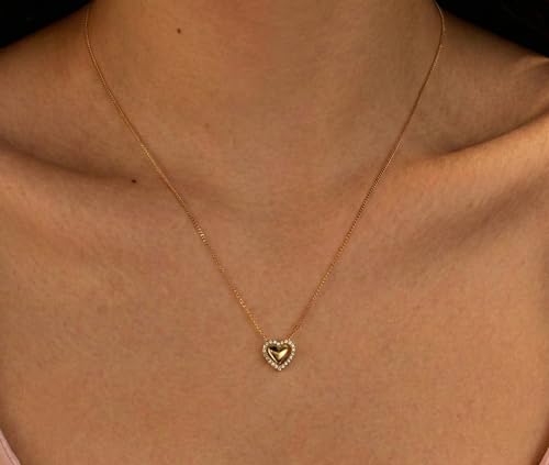 18K Gold Plated Pendant Necklaces - Dainty Minimalist, Waterproof, Non-Tarnish Fashion Jewelry for Women - style: Double Hearts Pendant