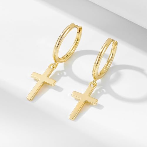 Ear Cuffs Non Piercing Hypoallergenic Gold Plated Ear Cuff Earrings for Women Trendy Clip On Cartilage Earring Set Dainty Adjustable Fake Piercings Earrings Fashion Accessories - color: G:gold cross star earrings set
