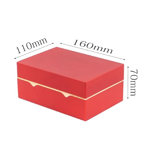 LED Jewelry Box – Storage Box for Bracelets, Rings & Necklaces – Jewelry Box with Light and Velvet Lining – Elegant Gift Box for Weddings, Birthdays, Valentine's Day, Christmas (Red) - color: Red