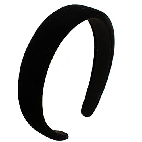 Black Velvet Padded Headbands for Women Fashion Non slip Comfortable Head Bands for Women (Black, one size) - color: Black