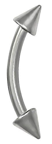 16g Titanium Daith Earring, Eyebrow Ring and Rook Piercing Jewelry, Double Spike Barbell - style: 16g 10mm