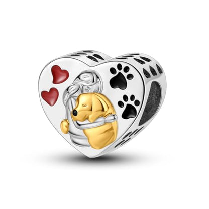 NARMO 925 Sterling Silver Charm Bead for Bracelets Silver Charms for Women - color: Love Dog