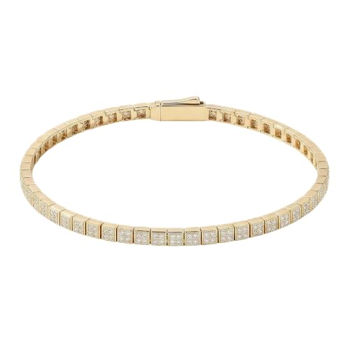 Tennis Bracelet for Women, Cubic Zirconia, Gold or Rhodium, 1.5-3mm | 18K Gold-Plated or Rhodium-Plated Brass, Cubic Zirconia, 1.5-3mm Widths, 6.5-7.5 in, Fade-Resistant, Jewelry Gift Box Ready - color: 1.5MM | Gold-plated | 7.5 in