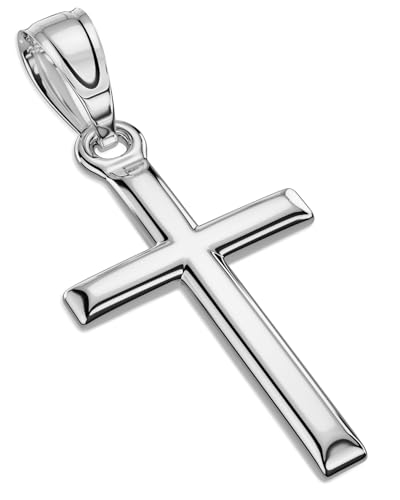 Exquisite Cross Necklace for Men and Women, Silver/Gold/Black Cross Chain with Top-grade 316L Stainless Steel Cross Pendant, 18-24 Inch Box/Byzantine Chains - color: Elegant Silver, size: 0 Inch=No Chains, style: Only Medium Pendant