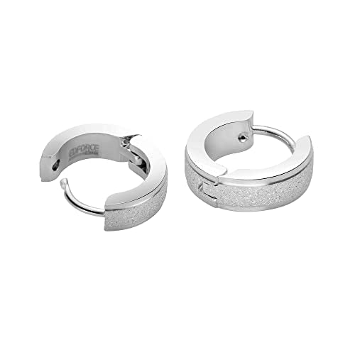 Small Huggie Hoop Earrings for Women - color: Brushed Silver