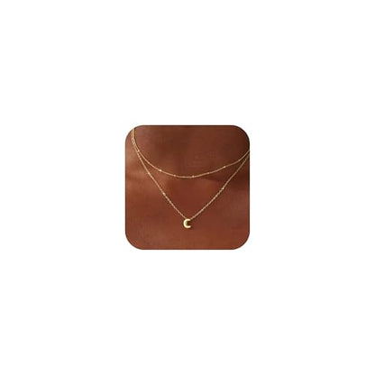 Thaivor Initial Necklaces for Women 14K Gold Plated Bubble Letter Necklace Layered Dainty Cute Choker Pendant Stack Jewelry Fashion Accessories Teen Trendy Gift - color: Gold, style: C
