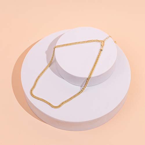 PAVOI Chain Necklace for Women, 14K Gold Plated Adjustable Layering Chain - style: Curb-2x