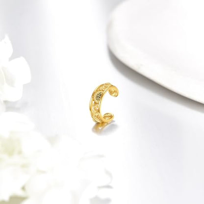 KECHO 14K Gold Ear Cuff Earrings Hypoallergenic Non Piercing Cartilage Earring Jewelry Gifts for Women - style: Sunflower