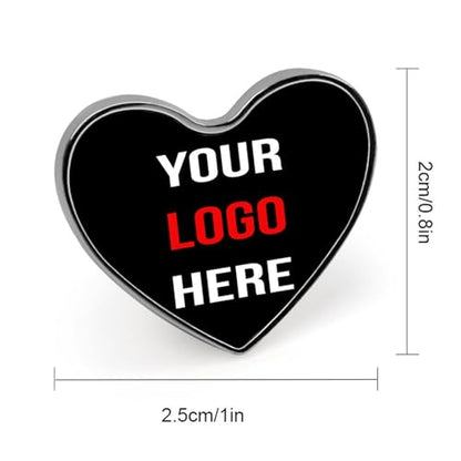 Custom Pins Custom Lapel Pins Customized Buttons Cute Pin for Backpacks Personalized Pin Add Logo Text Photo - color: Heart Shape
